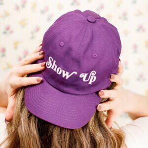 Purple Hat with White “Showup” Text Like New